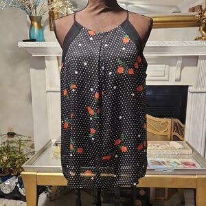 Black Floral Women's Tank Top